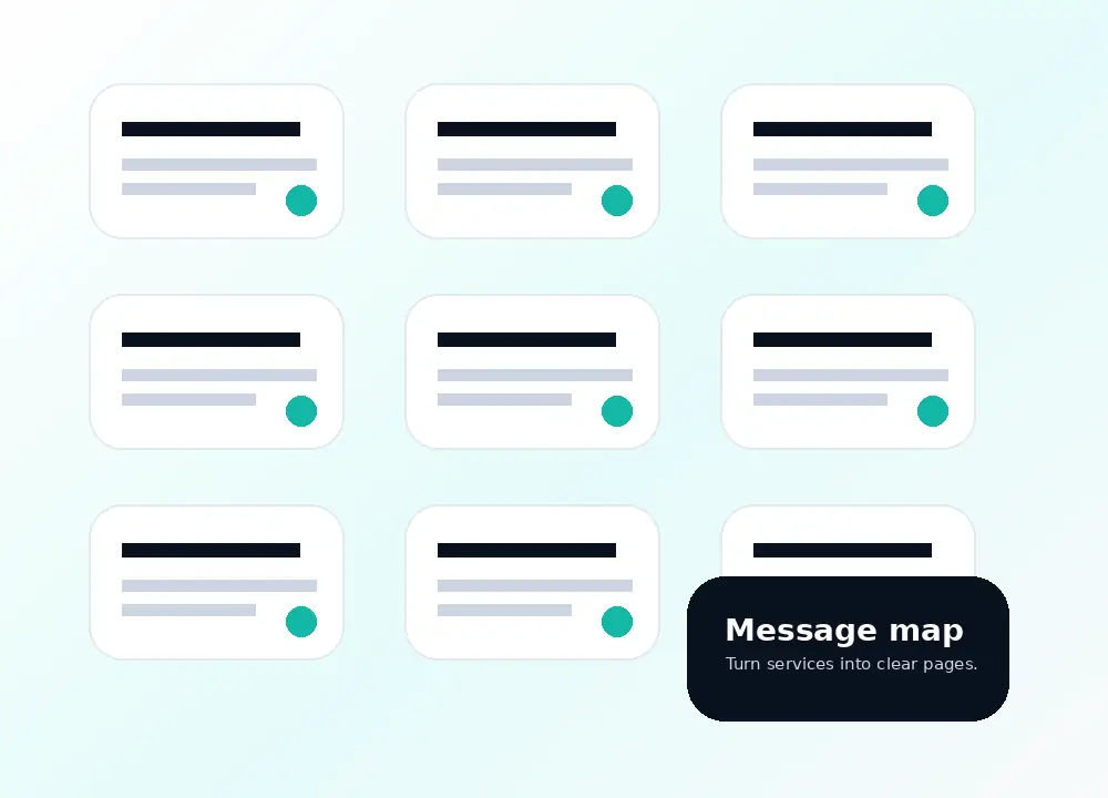 Website design planning cards