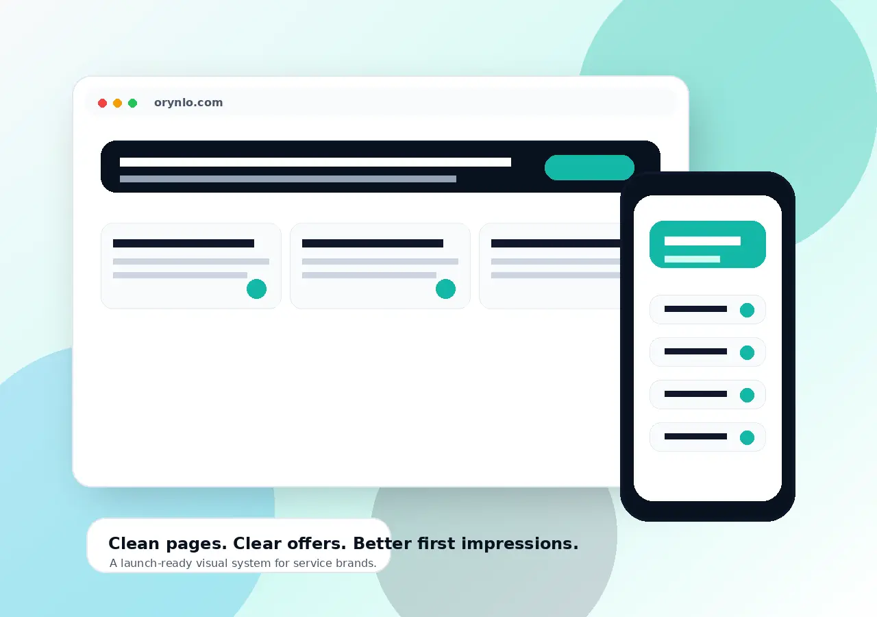 Premium website design dashboard by Orynlo