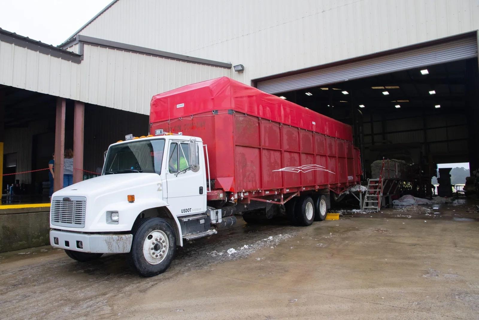 Freight load at a US warehouse loading dock